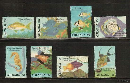 Гренада-1994(Мих.,2809-2816) , **  , Морская  Фауна, Рыбы, (полная серия)