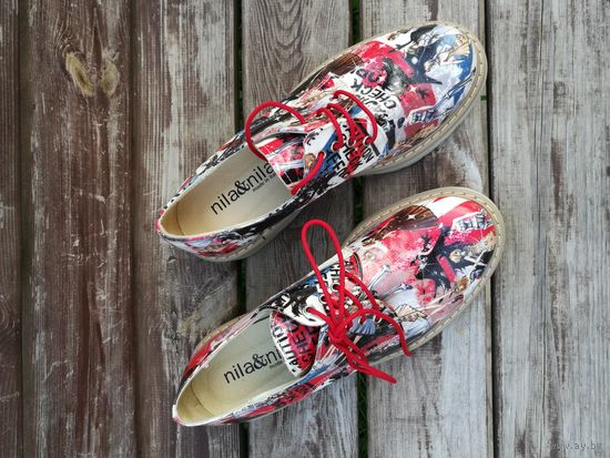 Стильные разноцветные полуботинки, р.37