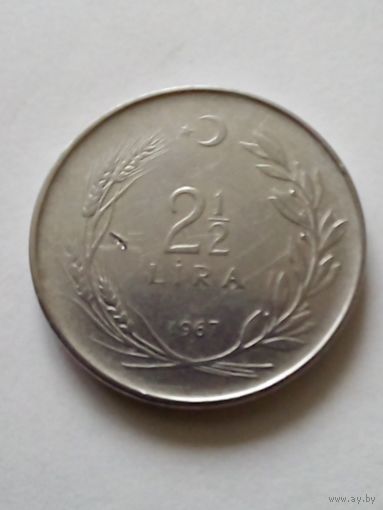 Турция.2 1/2 лиры 1967 г.