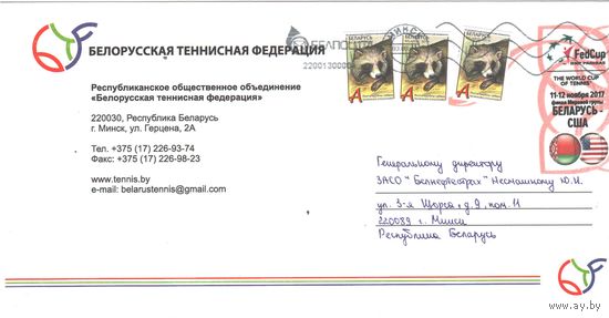 Беларусь конверт от Белорусской теннисной федерации финал мировой группы Беларусь - США редкость спорт