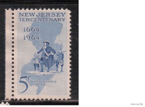 США-1964, (Мих.861) , * (без клея) , Нью-Джерси(одиночка)