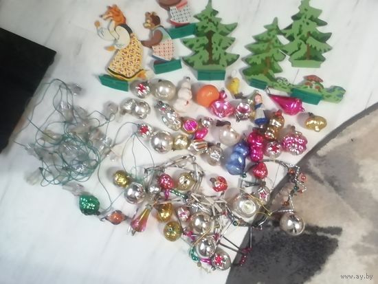 Лот елочных игрушек СССР