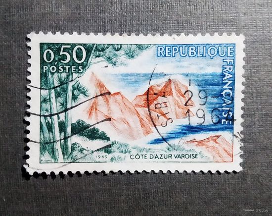 Марка Франция 1963 год Туризм