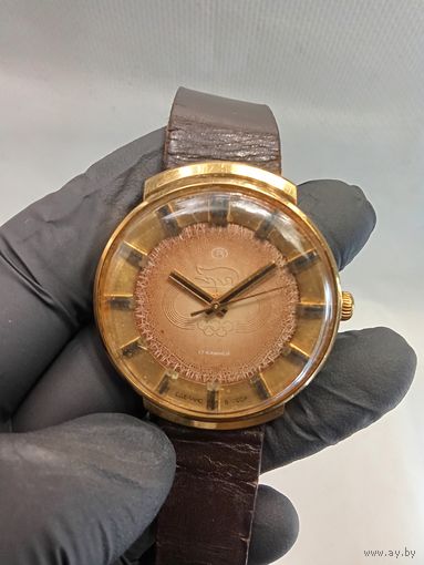 Часы Восток Олимпиада 1980 Позолота Au10 Мужские СССР