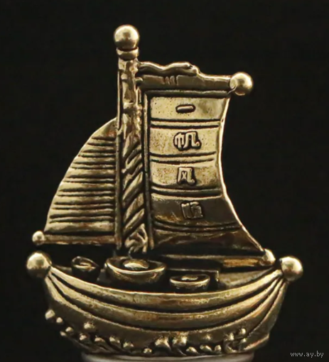 Статуэтка миниатюра Корабль Латунь