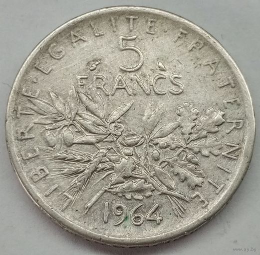 5 франков Франция 1964г серебро