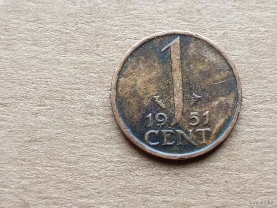 Нидерланды 1 цент, 1951г. (D-107)