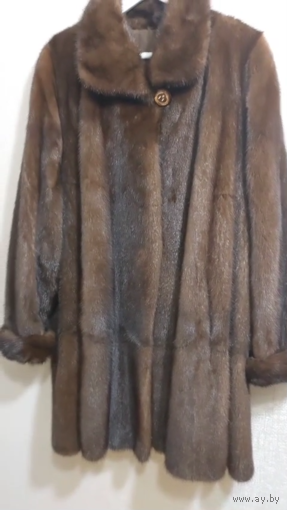 НОРКОВАЯ ШУБА "KOPENHAGEN FUR". КЛАССИЧЕСКАЯ МОДЕЛЬ. ШИКАРНЫЙ РАЗМЕР. ОГ-170 СМ.