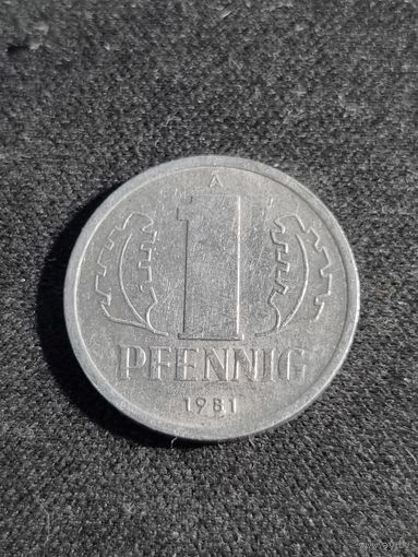 ГДР 1 пфенниг 1981  А