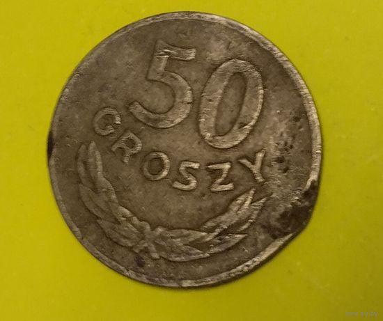 Польша 50 грошей 1949 никель (редкий вид)