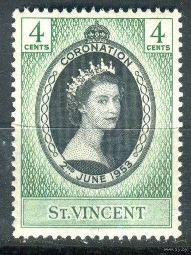 Британские колонии - Сент-Винсент - 1953г. - коронация королевы Елизаветы II - 1 марка - полная серия, MNH [Mi 167]. #2-Bc-D-KS-4
