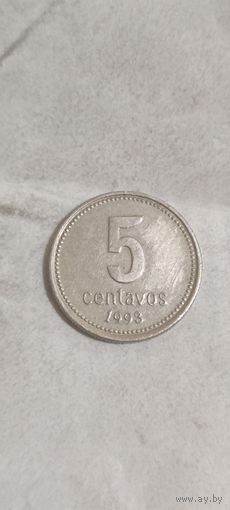 Аргентина 5 сентавос 1993