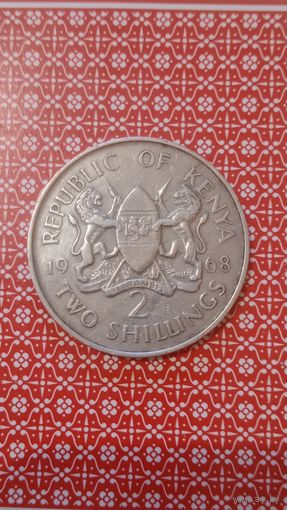 Кения 2 шиллинга 1968 редкая