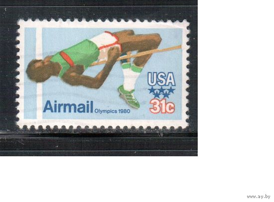 США-1979, (Мих.1405) , гаш. , Спорт, ОИ-1980 в Москве (одиночка),