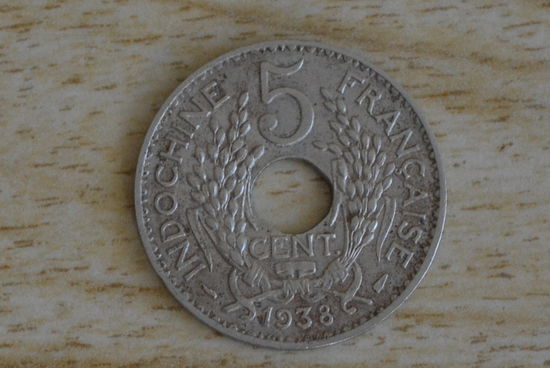Французский Индокитай 5 сантимов 1938