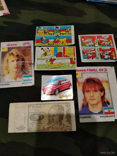 Вкладыши от жвачки, разнобой