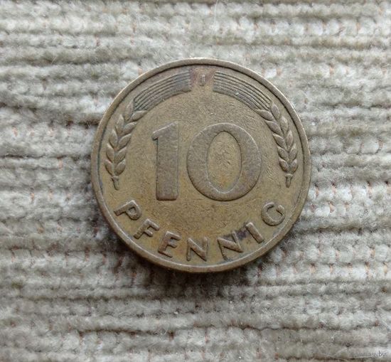Werty71 Германия ФРГ 10 пфеннигов 1950 J