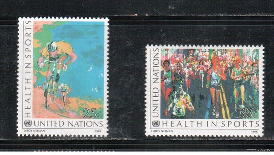 ООН(США)-1988(Мих.551-552) , ** , Спорт, Велоспорт , (полная серия)