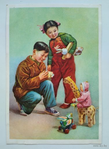 Открытка: Юный фотограф Юй-Вэй-по (Китай, 50-е).