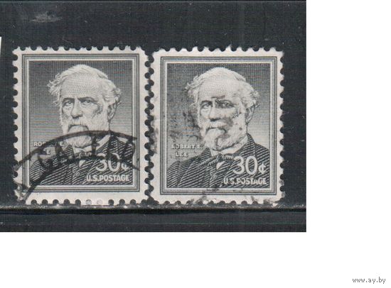 США-1954, (Мих.671), гаш.  , Стандарт, Известные американцы, Генерал Ли, , ,цена за 1 м на выбор