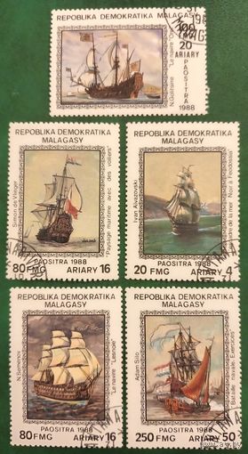 Мадагаскар 1988. Парусные судна. Полная серия