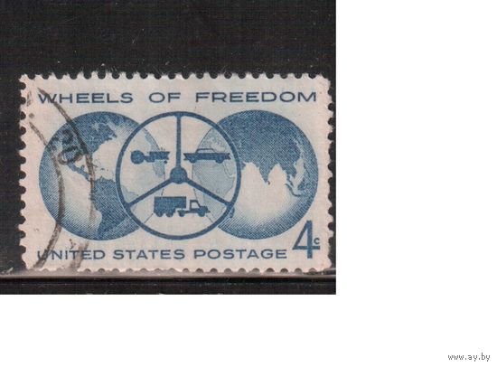 США-1960, (Мих.792) , гаш. ,Автомобильная выставка, Автомобили, (одиночка)
