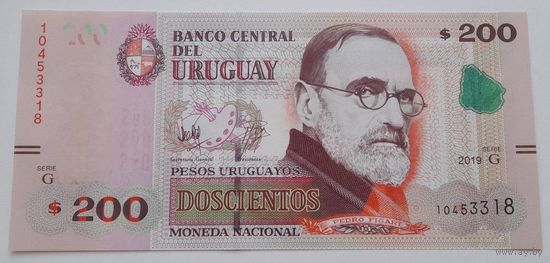 Уругвай 200 песо 2019 года UNC