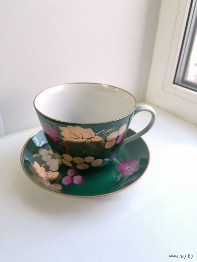 Чайная пара Золотой виноград, гигант, Дулево