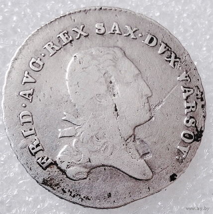 1/6 талера-1 злотый 1814года. Герцогство Варшавское.Большая редкость. Редкий год.Редкий номинал.Редкий тип