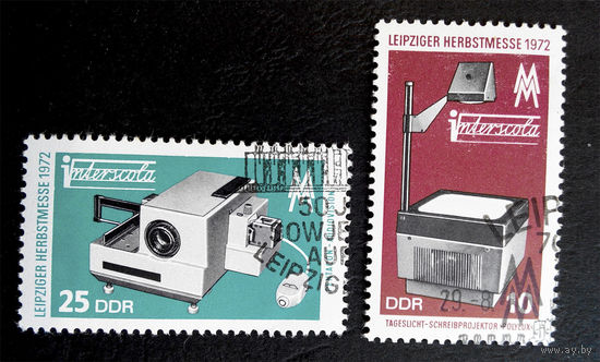 ГДР 1972 г. ММ Выставка Ярмарка Лейпциг ГДР. Радиаппаратура, полная серия из 2 марок #0149-Л1P9