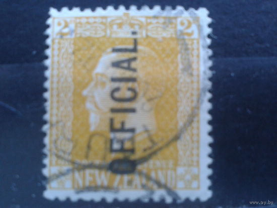 Новая Зеландия, 1917. Стандарт. Король Георг V, надпечатка на 2d. Зуб.14:15