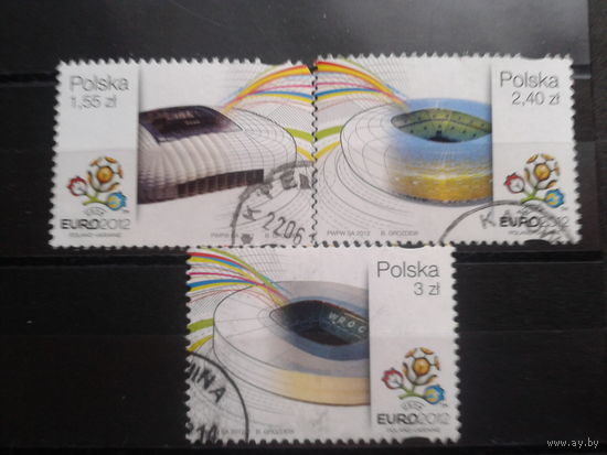 Польша, 2012, Чемпионат Европы по футболу, стадионы, Mi-6,3 евро гаш.