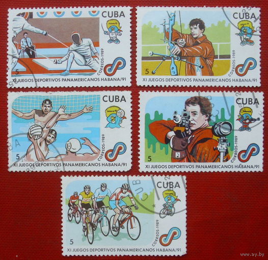 Куба. Спорт. ( 5 марок ) 1989 года. 5-3.