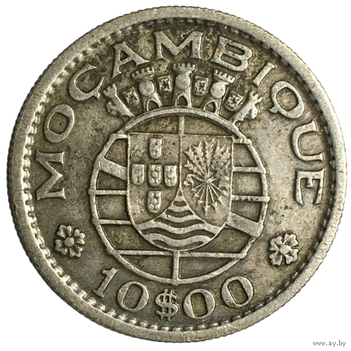 Мозамбик 10 эскудо, 1960 (серебро)