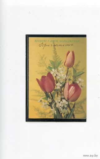 Беларусь. Приглашение. С днем рождения.  1992