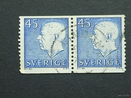 Швеция 1967. Король Густав VI Адольф. Сцепка