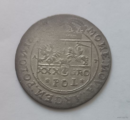Карона i Ян Казiмiр! Тымф 1663 Львов! Цветы по бокам POL. Очень редкая, но непрочекан...