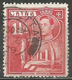 Мальта. Король Георг VI. Подземный храм. 1938г. Mi#179.