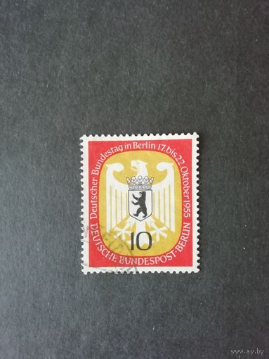 Западный Берлин 1955 марка из серии "Заседание Федерального собрания в Бундестаге с 17 по 22 октября 1955 года" (гашеная без клея) Mi.129 каталог 1,00 евро