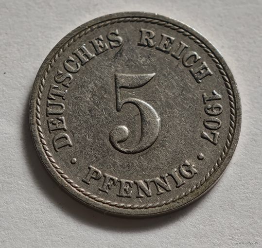 1907 год Германия 5 пфеннигов