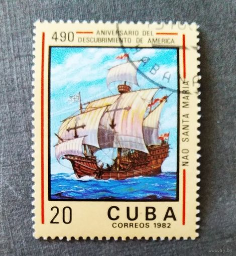 Марка Куба 1982 год 490-я годовщина открытия Америки