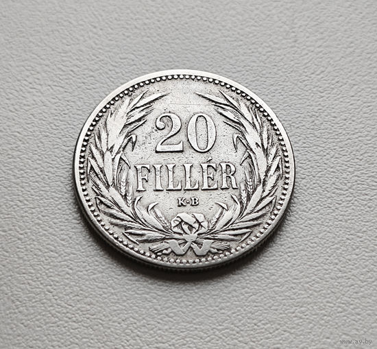 20 филлеров 1893г., Франц Иосиф I, Австрия, Кремница, лот ав-1,9