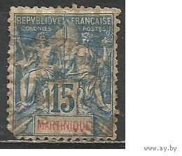 Мартиника. Аллегория. Мир и торговля. 1892г. Mi#31.