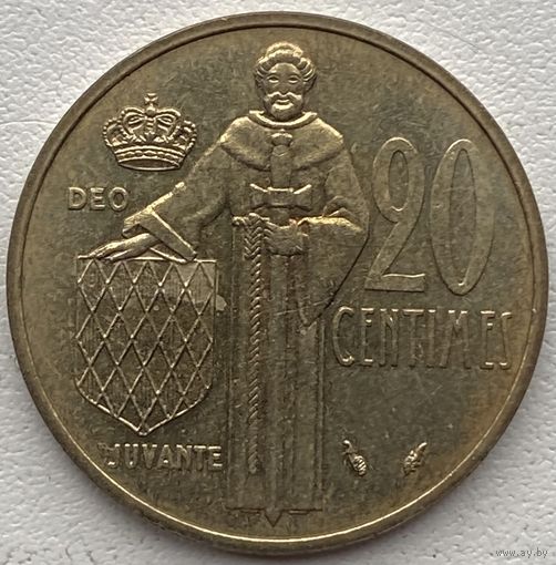 Монако 20 сантимов 1982 г.