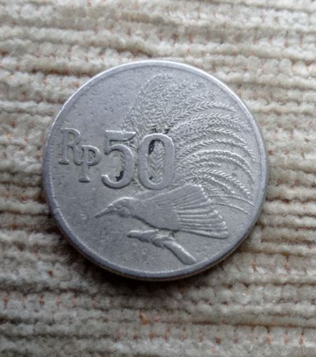 Werty71 Индонезия 50 рупий 1971 райская птица