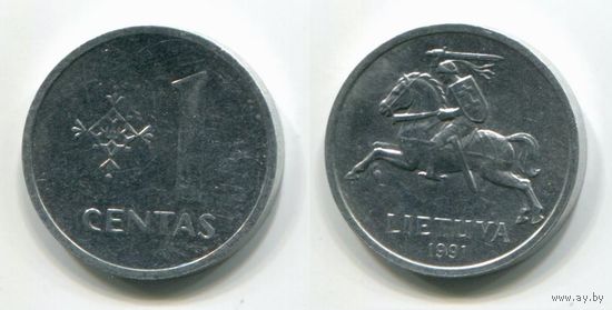 Литва. 1 цент (1991, XF)