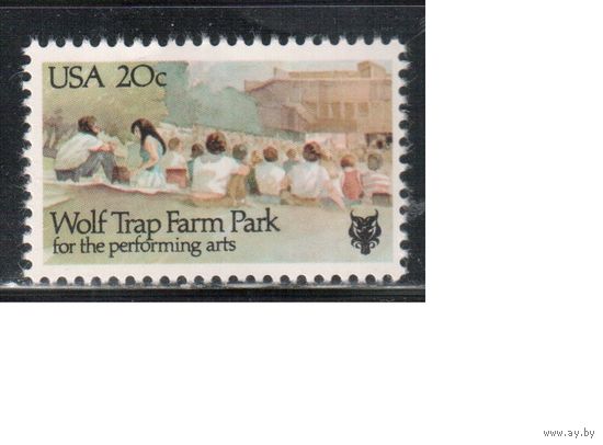 США-1982, (Мих.1599) , **, Парк, Театр  (одиночка),