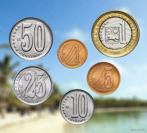 Венесуэла набор монет 1, 5, 10, 25, 50 центаво; 1 боливар, UNC. Предложи свою цену или обмен!