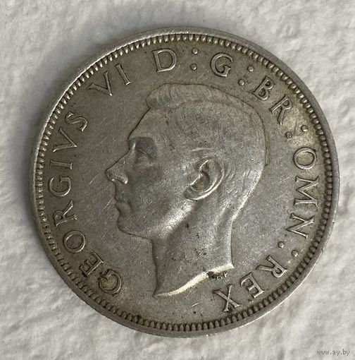 Монета 1/2 кроны 1940 год. Великобритания. Король Георг VI
