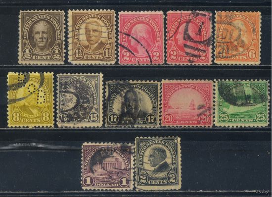 США 1922-34 Знаменитые американцы Национальные символы Стандарт #259,262-3,268,270,277-80,283,289
